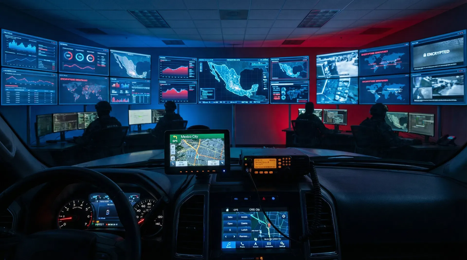Centro de comando y monitoreo de la división Infotact de 399